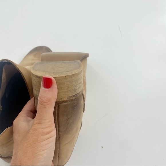 Anthropologie Crevo Britain Tan Boho Western Leather Distressed Ankle Bootie 7.5 - Picture 11 of 11